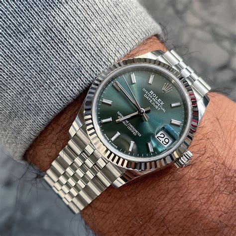 white gold rolex green dial|Rolex green dial watch price.